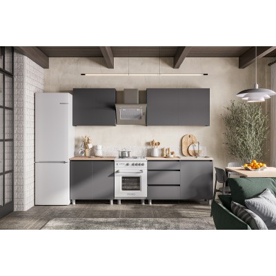 Кухонный гарнитур NN Мебель Денвер (2000) (Графит серый/Дуб Сонома) Кухонный гарнитур NN Мебель Денвер (2000) (Графит серый/Дуб Сонома)