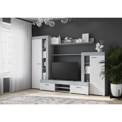 Гостиная Дельта - Белый / Бетон (Горизонт) Гостиная Дельта - Белый / Бетон (Горизонт)