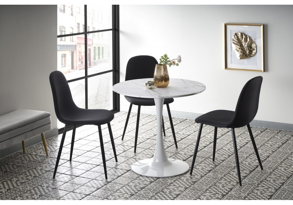 Стол обеденный HALMAR DENVER белый мрамор/белый, 80/73 в Минске Стол обеденный HALMAR DENVER белый мрамор/белый, 80/73