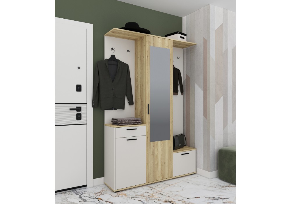 Прихожая Вита -7 (персидский жемчуг/дуб золотой) фабрика Интерлиния в Минске Прихожая Вита -7 (персидский жемчуг/дуб золотой) фабрика Интерлиния