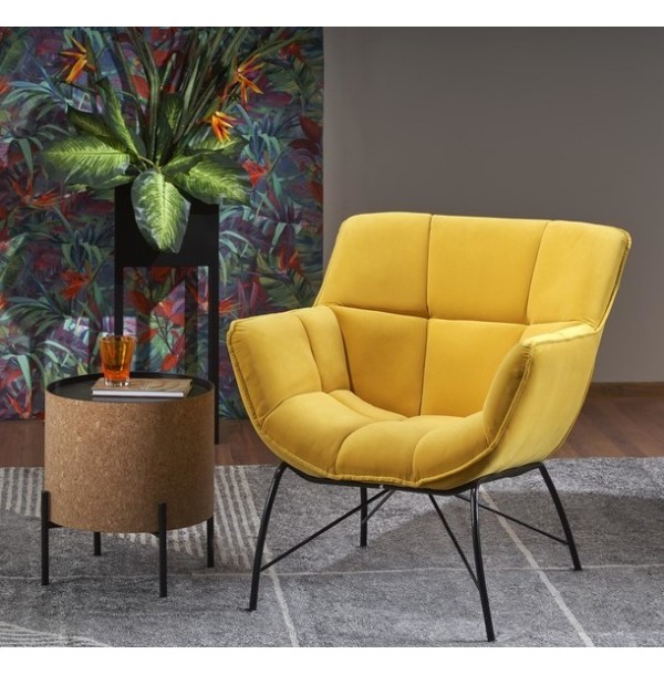 Кресло HALMAR BELTON желтый/черный