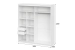 Шкаф-купе NN Мебель К ШКП-3 (2,0) (Белый текстурный)
