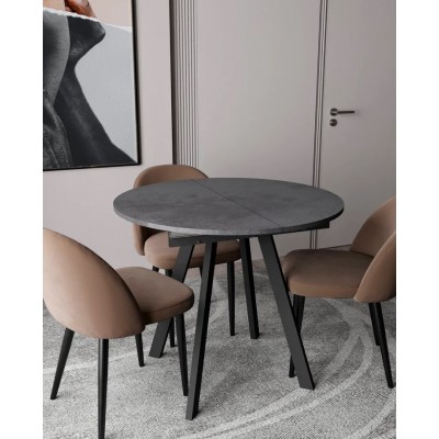 Стол ВВР Элип Камень темный/черный профиль, ЛДСП Стол ВВР Элип Камень темный/черный профиль, ЛДСП