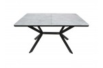 Стол ВВР Миллер Мрамор серый/черный №7, стекло 120-160/80 в Минске Стол ВВР Миллер Мрамор серый/черный №7, стекло 120-160/80
