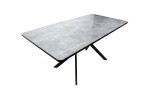 Стол ВВР Миллер Мрамор серый/черный №7, стекло 120-160/80 в Минске Стол ВВР Миллер Мрамор серый/черный №7, стекло 120-160/80