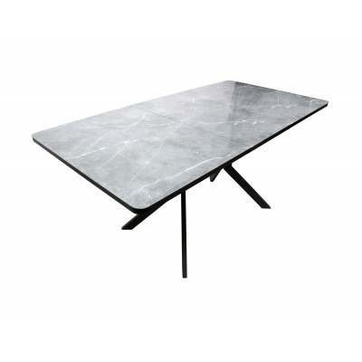 Стол ВВР Миллер Мрамор серый/черный №7, стекло 120-160/80 Стол ВВР Миллер Мрамор серый/черный №7, стекло 120-160/80
