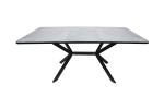 Стол ВВР Миллер Мрамор серый/черный №7, стекло 120-160/80 в Минске Стол ВВР Миллер Мрамор серый/черный №7, стекло 120-160/80