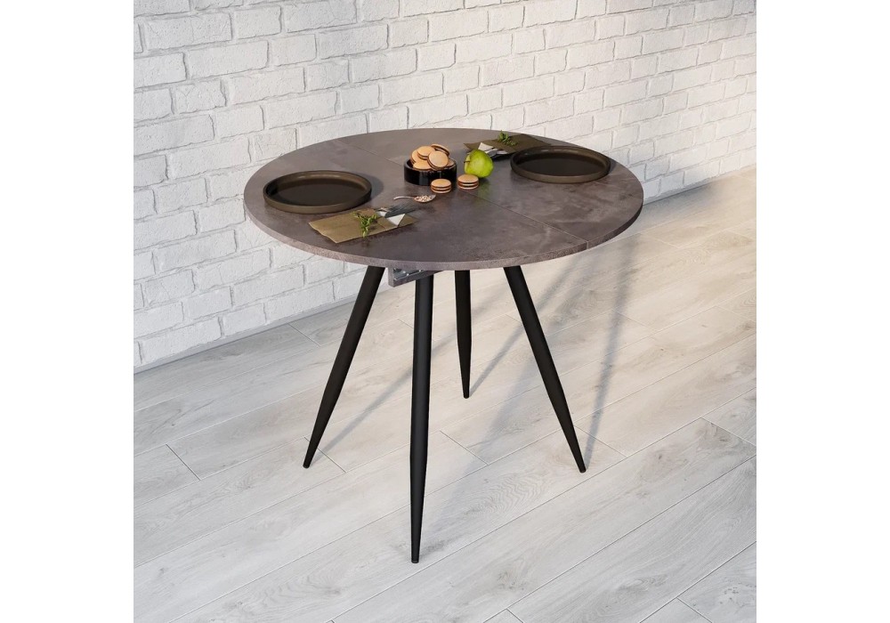 Стол ВВР Элип Камень темный/черный конус, ЛДСП в Минске Стол ВВР Элип Камень темный/черный конус, ЛДСП