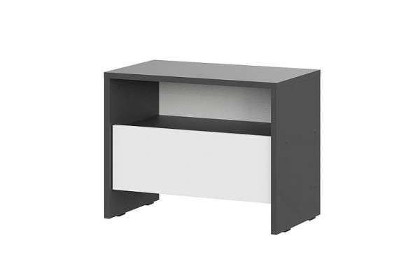 Тумба прикроватная NN Мебель (МС Дольче К) Графит/Белый