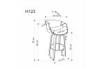 Стул барный HALMAR H123 серый/орех в Минске Стул барный HALMAR H123 серый/орех