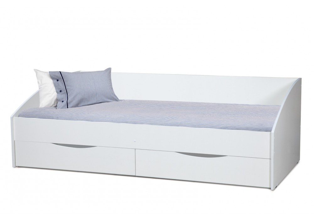 Кровать Фея- 3  90х200 с ящиками (белый) фабрика Олмеко