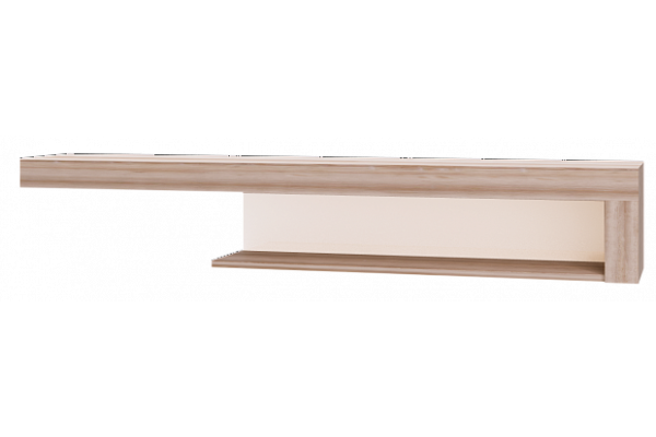 Полка навесная Люмен 4 (Дуб сакраменто/Белый снег глянец) фабрика Ижмебель