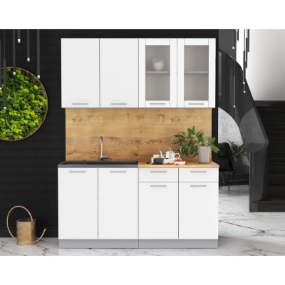 Кухонный гарнитур Мила 1,6 м (Белый Платинум/Белый Платинум) фабрика Интерлиния Кухонный гарнитур Мила 1,6 м (Белый Платинум/Белый Платинум) фабрика Интерлиния