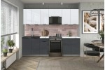 Кухня Глосс Optima 60-2,6 (Белый глянец/ Асфальт глянец/Белый гранит) фабрика Интерлиния в Минске Кухня Глосс Optima 60-2,6 (Белый глянец/ Асфальт глянец/Белый гранит) фабрика Интерлиния