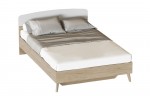 Кровать  Калгари 1600 ( Дуб натуральный светлый / белый матовый) фабрика МебельГрад