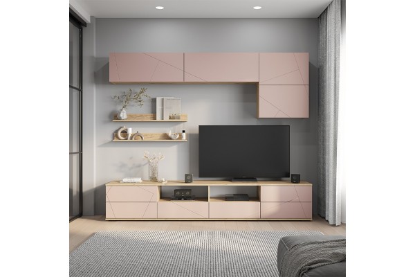 Гостиная Камелия ГС-01 (Крафт/Шарли Пинк MF13) BTS