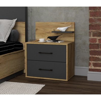 Тумба прикроватная LT-Т55 (Дуб золотой/Антрацит)  фабрика Интерлиния  