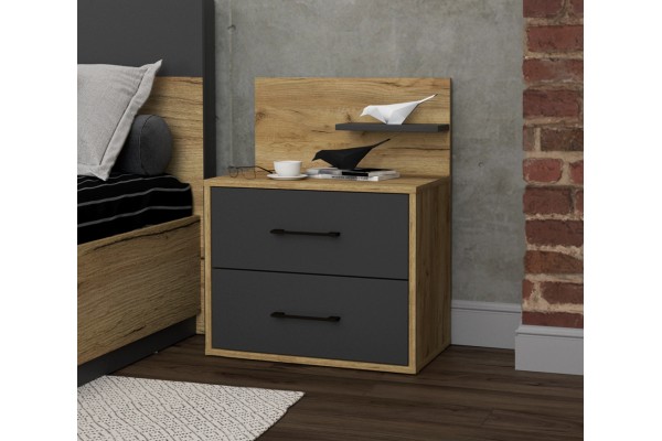 Тумба прикроватная LT-Т55 (Дуб золотой/Антрацит)  фабрика Интерлиния