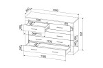 Комод LOFT LT-5Ш (Дуб золотой/Антрацит)  фабрика Интерлиния в Минске Комод LOFT LT-5Ш (Дуб золотой/Антрацит)  фабрика Интерлиния