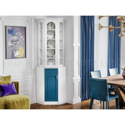 БУФЕТ УГЛОВОЙ КОНСТАНЦИЯ - БЕЛЫЙ МАТОВЫЙ / ДЖИНС