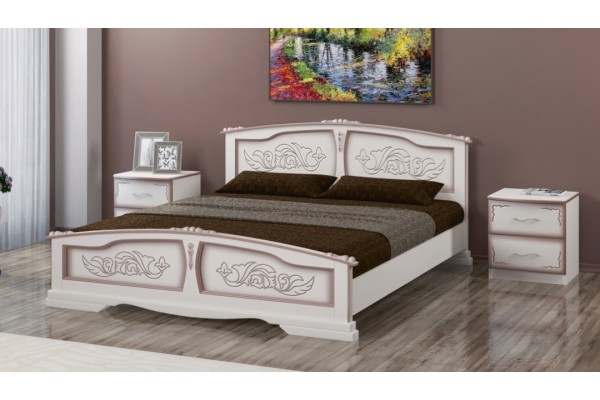 Кровать "Елена"  дуб молочный 1400