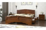 Кровать "Елена" орех с 2 выдвижными ящиками 1800