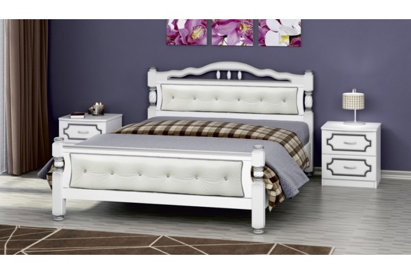Кровать "Карина-11" белый жемчуг 1600