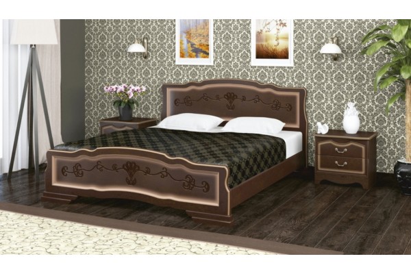 Кровать "Карина-6"  темный орех 1400