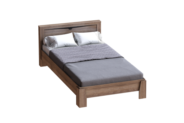 Кровать "Соренто" 160х200 (дуб стирлинг/кофе структурный матовый)