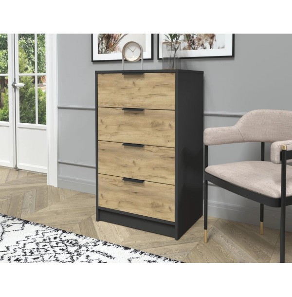 Комод КТ-К60 (Антрацит/Дуб золотой)  фабрика Интерлиния  