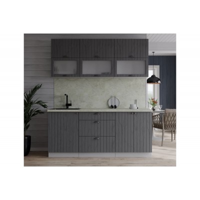 Готовая кухня Берес 1,7Б (Дуб Серый/ Дуб Серый) фабрика Интерлиния Готовая кухня Берес 1,7Б (Дуб Серый/ Дуб Серый) фабрика Интерлиния