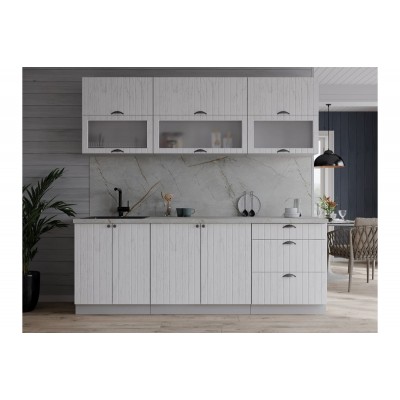 Готовая кухня Берес 2,0Б (Дуб полярный/ Дуб полярный) фабрика Интерлиния Готовая кухня Берес 2,0Б (Дуб полярный/ Дуб полярный) фабрика Интерлиния