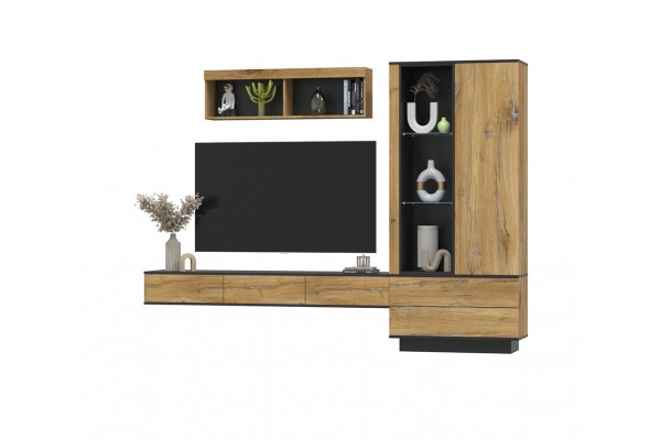 Гостиная Quartz 10 (Дуб нокс/Черный)  фабрика Интерлиния  