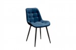Стул "Кварта"(велюр тенерифе океан / металл черный) Олмеко