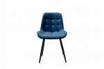 Стул "Кварта"(велюр тенерифе океан / металл черный) Олмеко