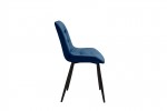 Стул "Кварта"(велюр тенерифе океан / металл черный) Олмеко