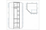 Шкаф-гармошка угловой Лайн ЛН-1U.930х930(0Z) (Гикори Кингстон) фабрика Евва