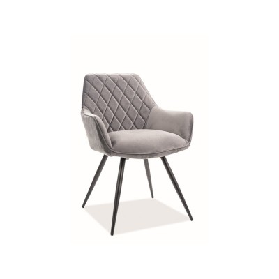 Стул SIGNAL LINEA VELVET серый/черный мат Стул SIGNAL LINEA VELVET серый/черный мат