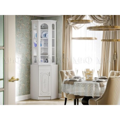 БУФЕТ УГЛОВОЙ ЛИЗА-2 - БЕЛЫЙ ГЛЯНЕЦ 