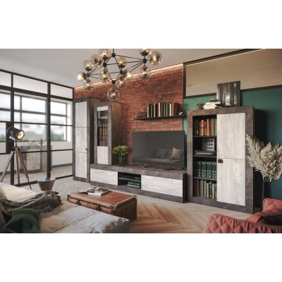 Гостиная Лондон  КМК  (ОНИКС / БЕТОН ПАЙН СВЕТЛЫЙ) Гостиная Лондон  КМК  (ОНИКС / БЕТОН ПАЙН СВЕТЛЫЙ)