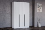Шкаф 3-х створчатый Феникс ФР№6 белый \ софт белый (ручки черные)