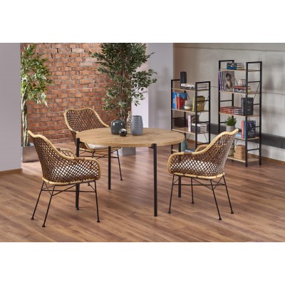 Стол обеденный HALMAR MORGAN дуб золотой/черный, 120/76 Стол обеденный HALMAR MORGAN дуб золотой/черный, 120/76