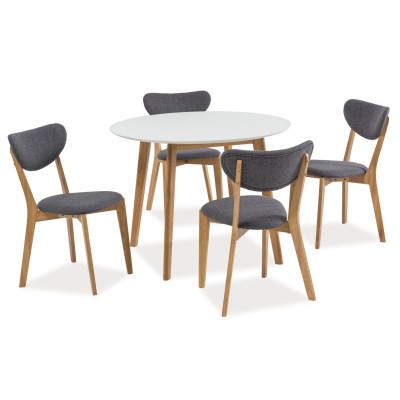 Стол обеденный SIGNAL MOSSO II белый\дуб 100x100 Стол обеденный SIGNAL MOSSO II белый\дуб 100x100