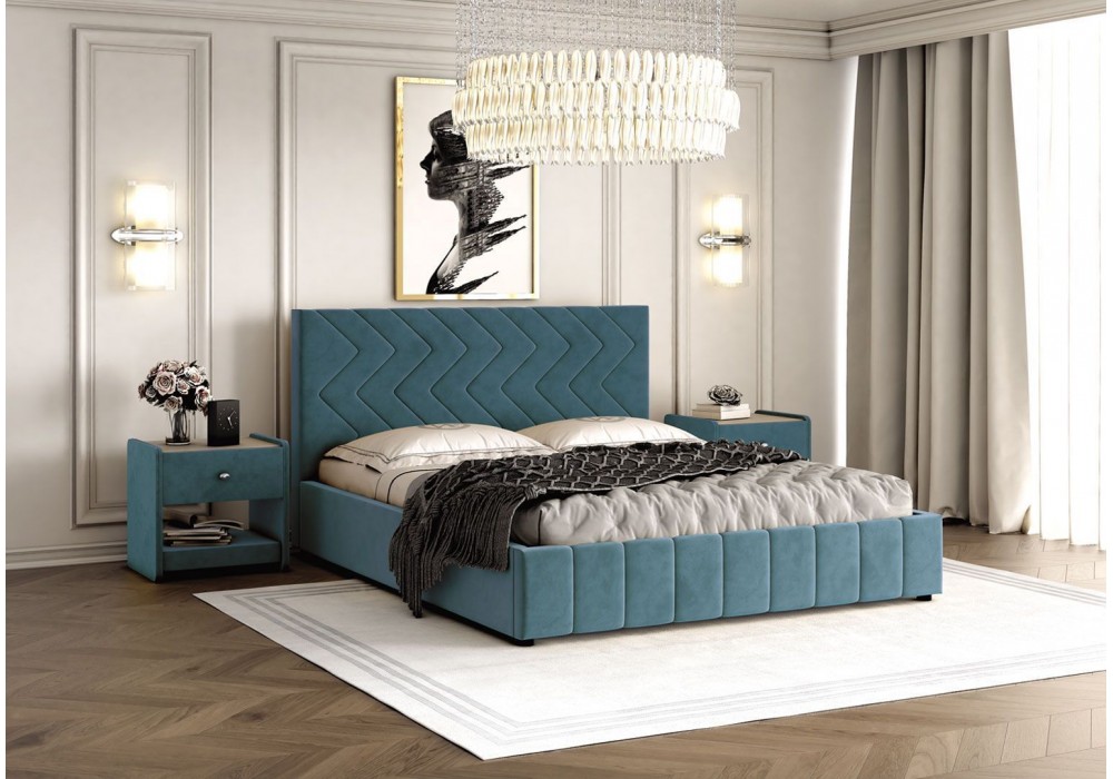  Кровать  Нельсон Зиг Заг с подъёмным механизмом 140х200 (вариант 4) фабрика Браво Мебель