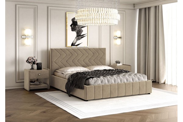Кровать Браво Мебель Нельсон Зиг Заг с металлокаркасом 160х200  (вариант 3)