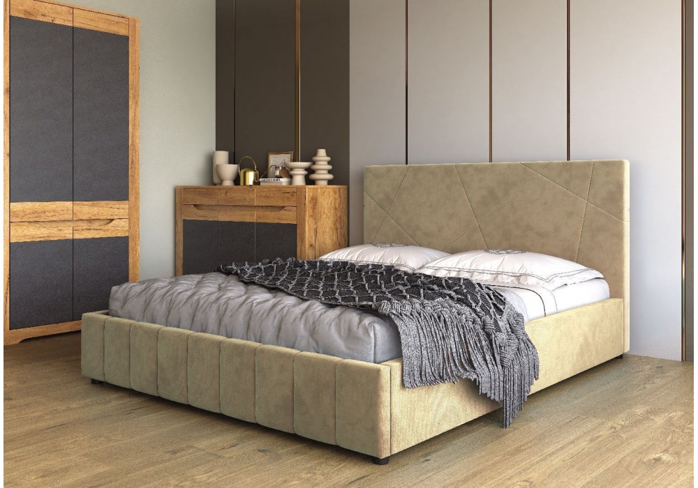  Кровать Браво Мебель Нельсон Абстракция с металлокаркасом 140х200  (вариант 3) 