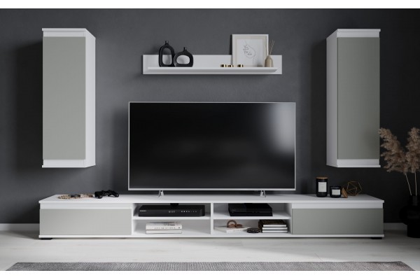 Гостиная Neo 3 (Белый платинум/Пепел софт)  фабрика Интерлиния  