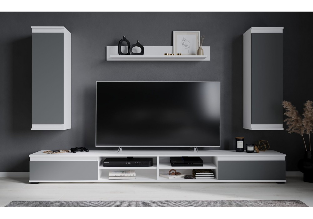 Гостиная Neo 3 (Белый платинум/Серый софт)  фабрика Интерлиния в Минске Гостиная Neo 3 (Белый платинум/Серый софт)  фабрика Интерлиния