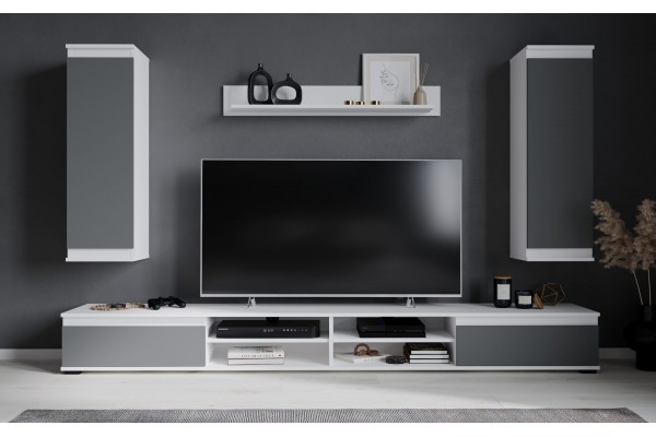 Гостиная Neo 3 (Белый платинум/Серый софт)  фабрика Интерлиния  