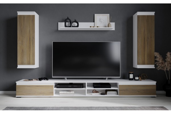 Гостиная Neo 3 (Белый платинум/Дуб вотан)  фабрика Интерлиния  